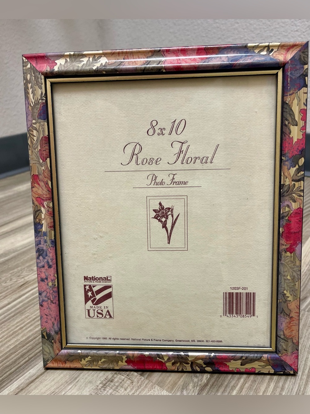 PHOTO FRAME National Co Rose Garden Plastic for 8x10” Picture Tabletop USA  EUC
